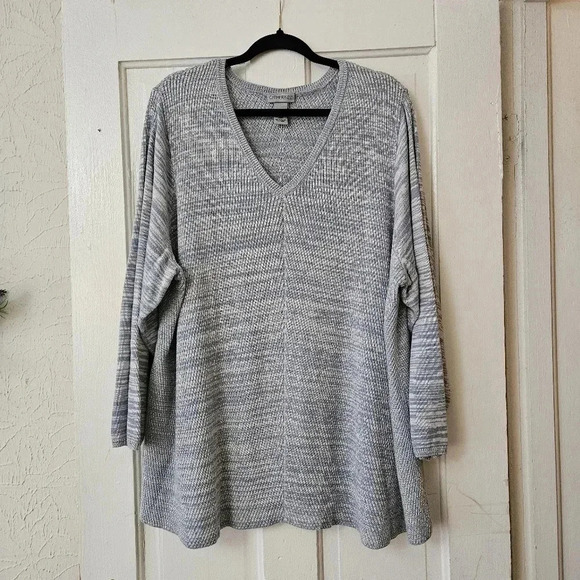 Catherine's Heather Blue Long Sleeve Sweater Tunic Women’s Size 2X, Coastal - Picture 1 of 6